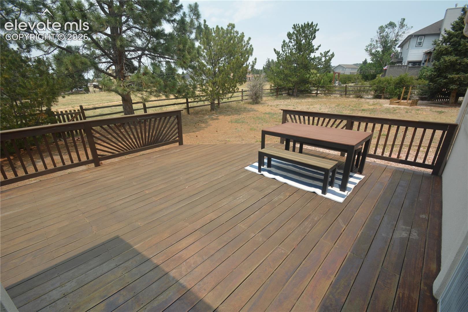 looking from living room walkout. 16x17 portion of the deck