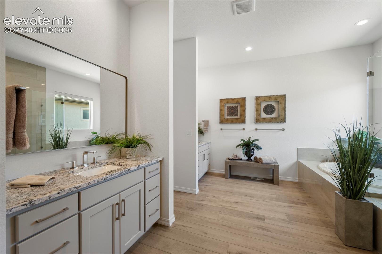 Beautiful spacious 5 piece bathroom and large walk-in closet