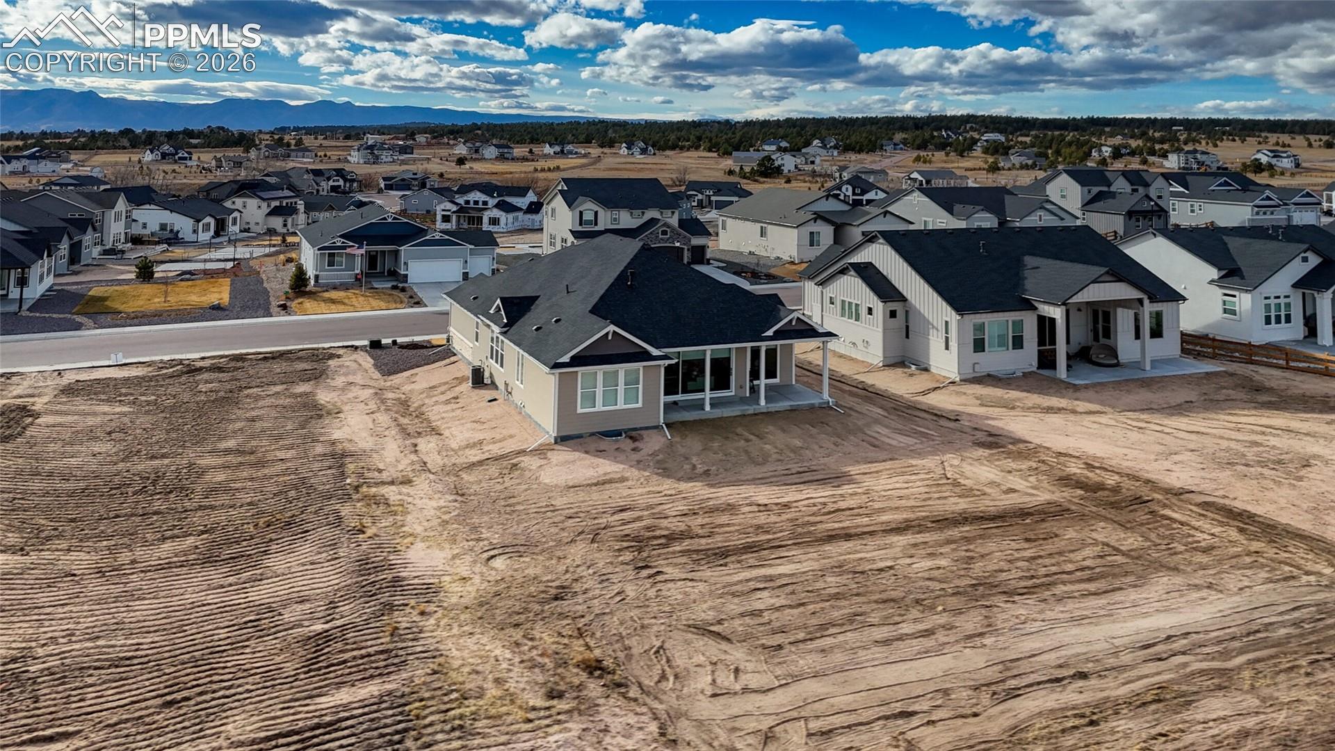 Aerial view of residential area