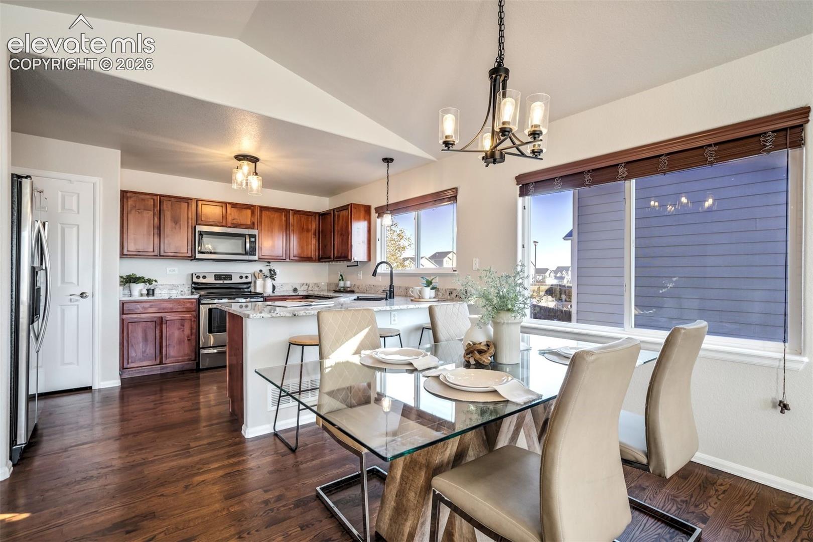 Dining area is just off the kitchen. 