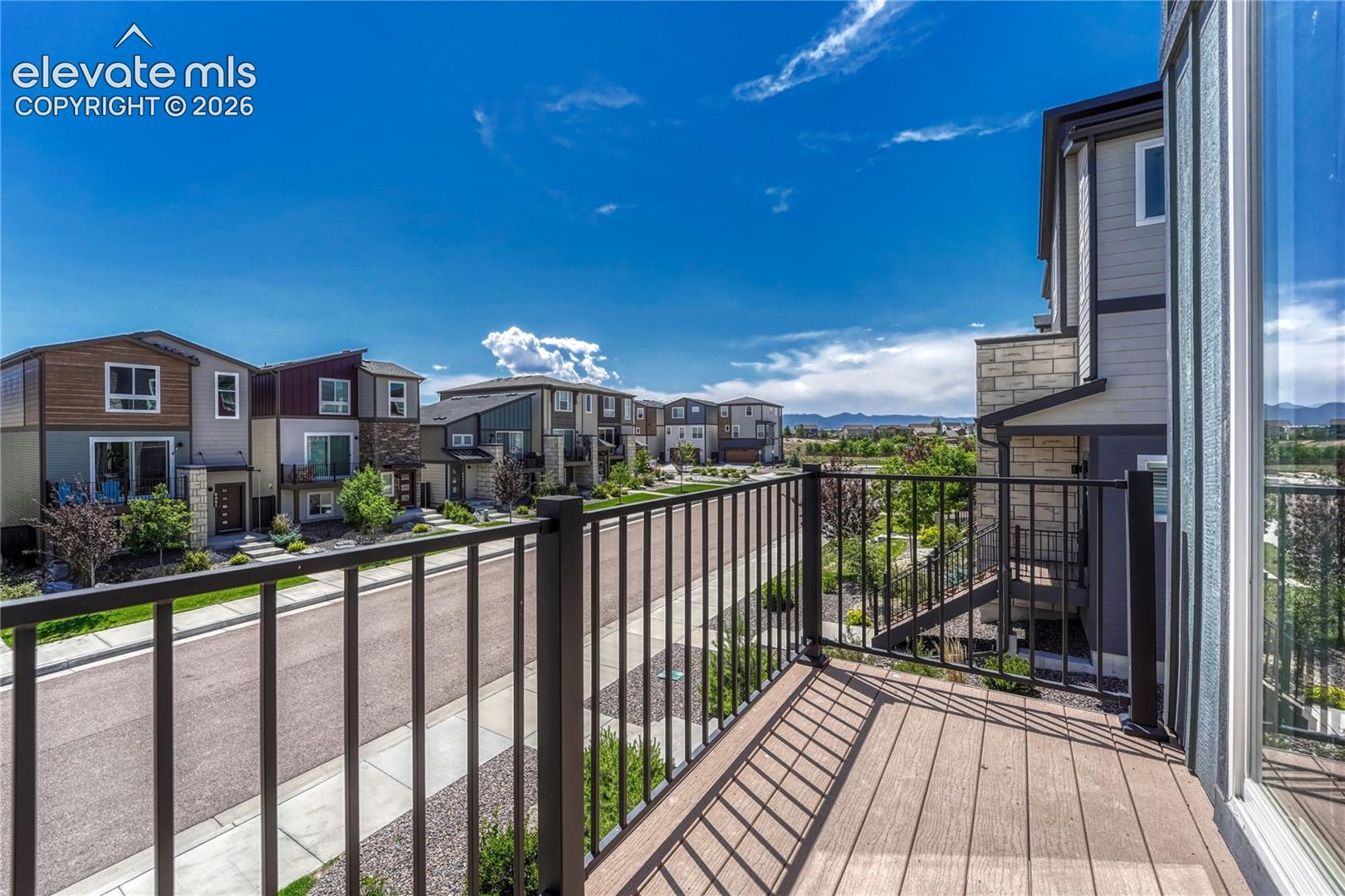...composite material deck with Front Range views. 