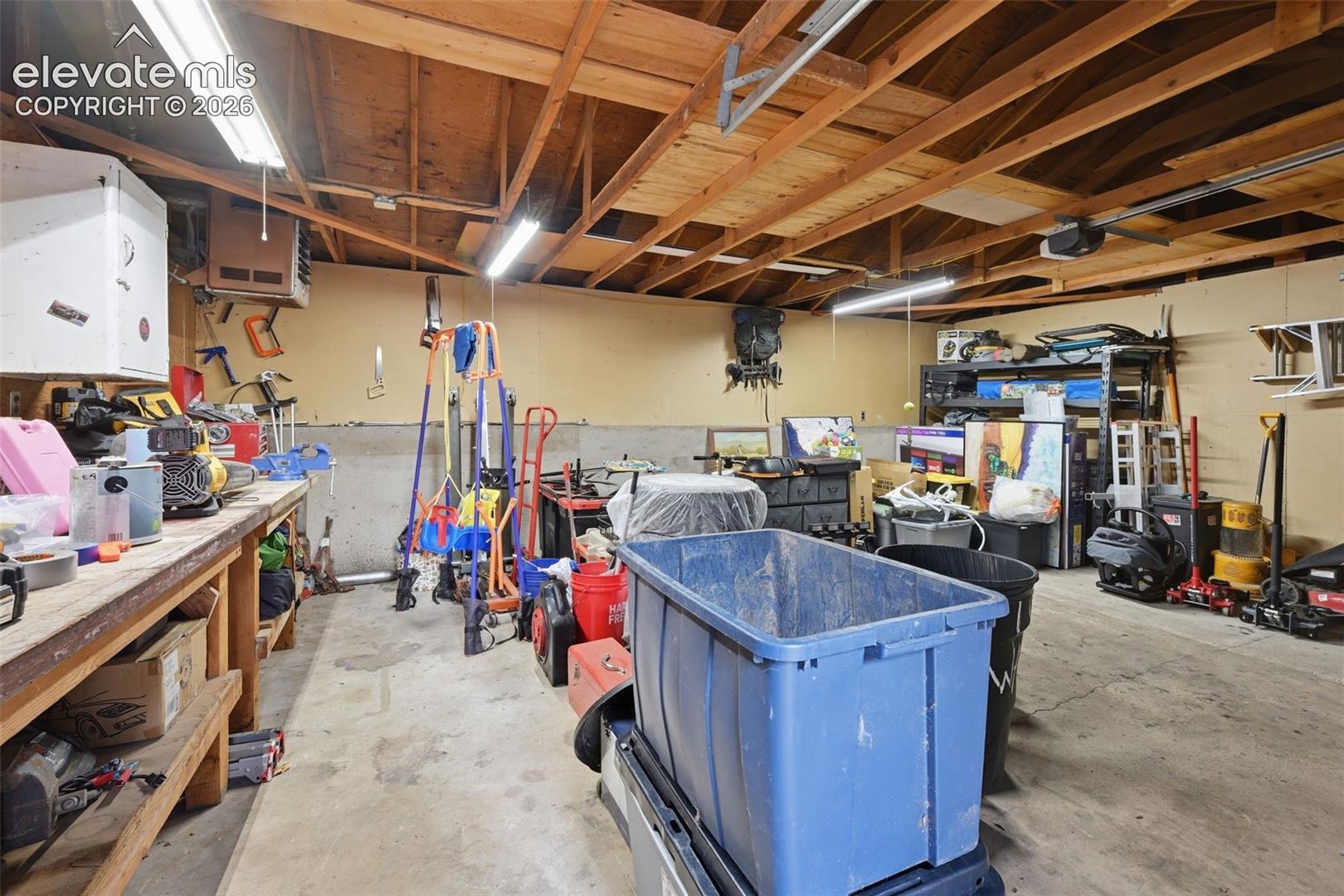 Garage with workbench 