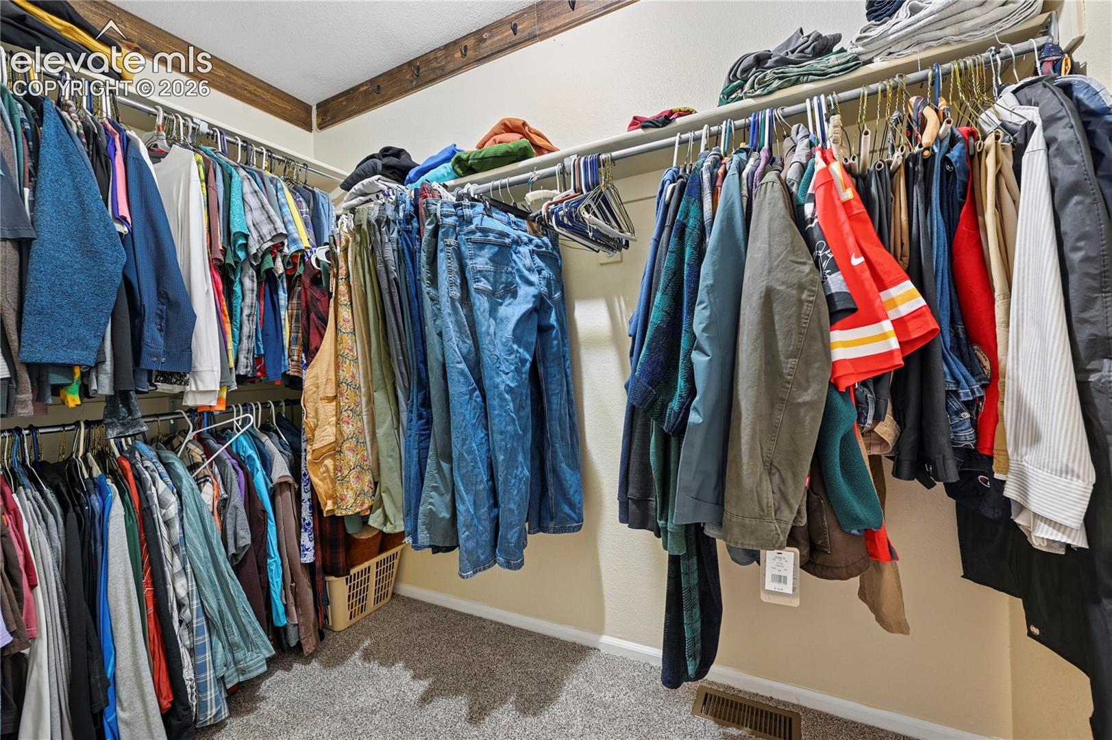 Walk-in closet in the primary bedroom