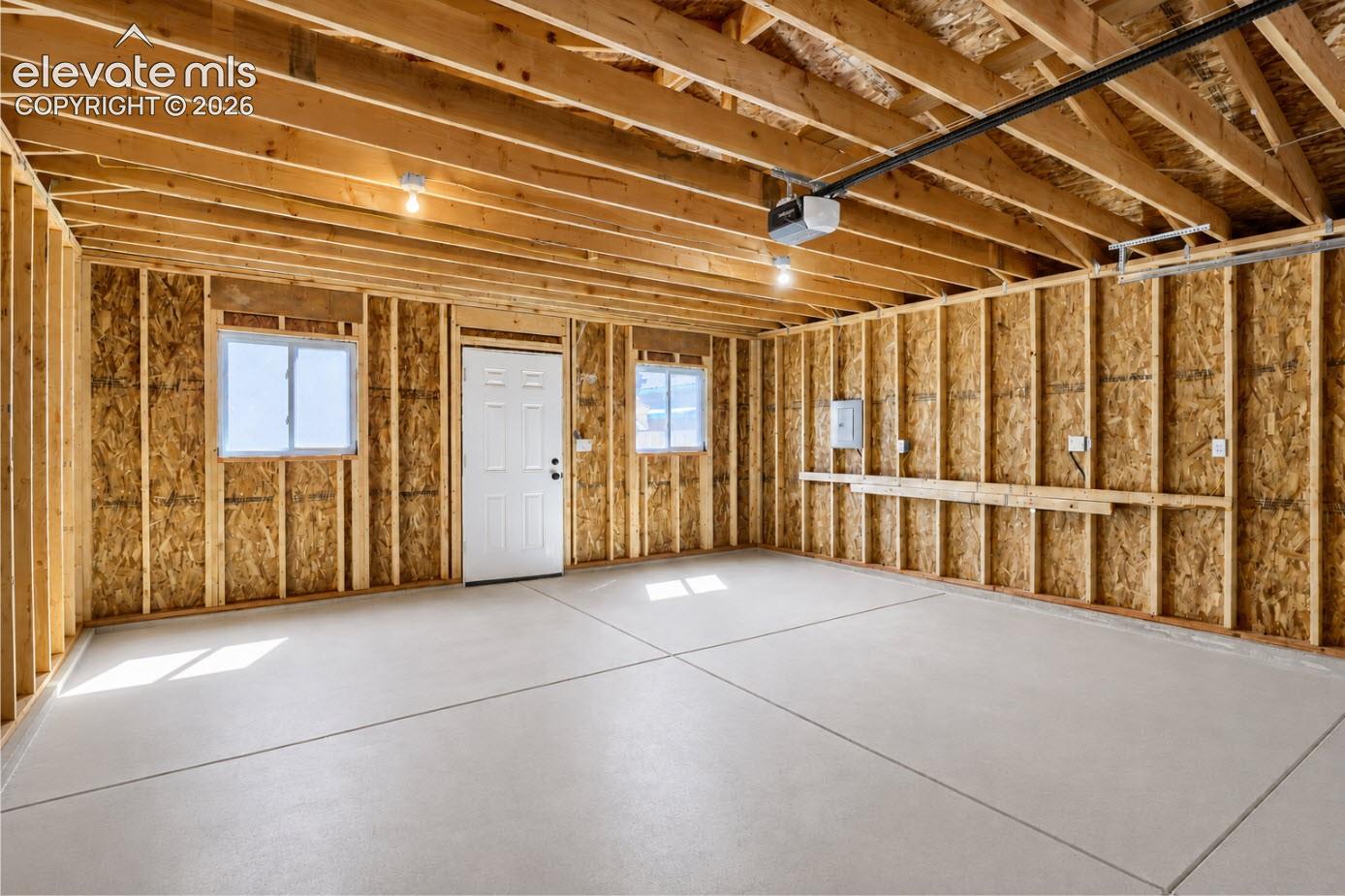 The interior of the garage.