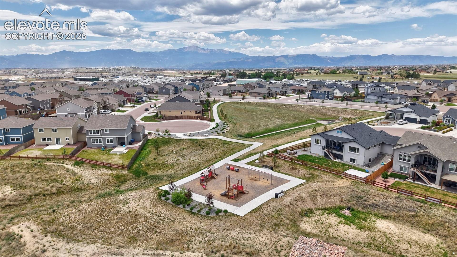 Aerial View of Neighborhood and Park