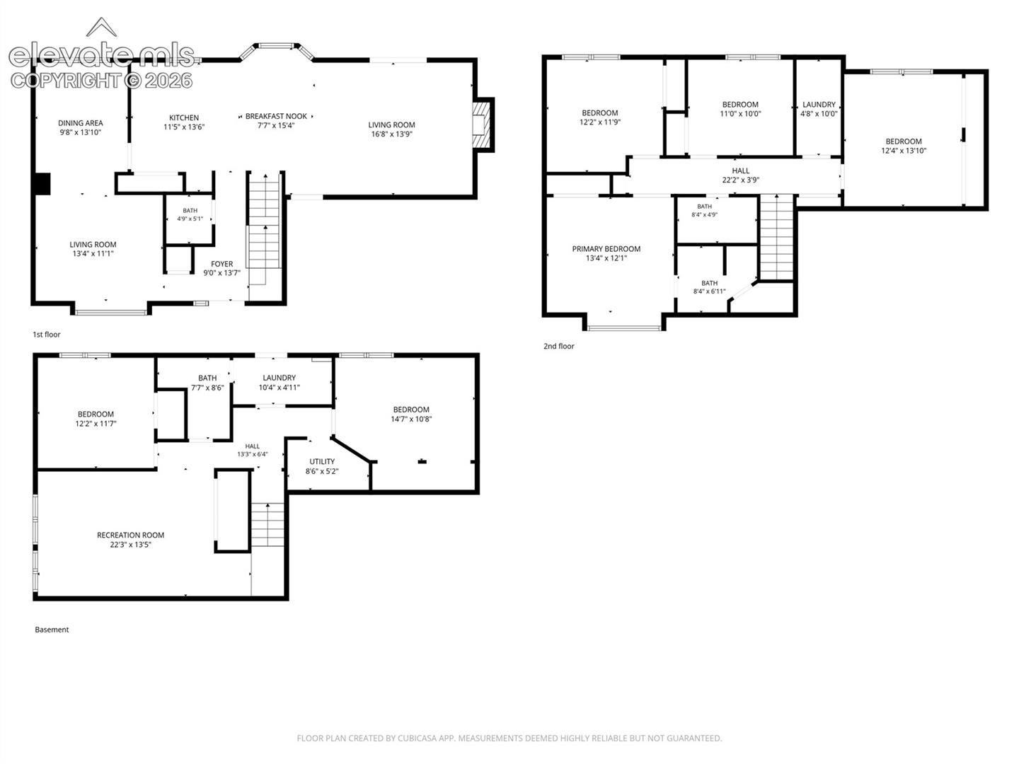 Floor plan on all floors