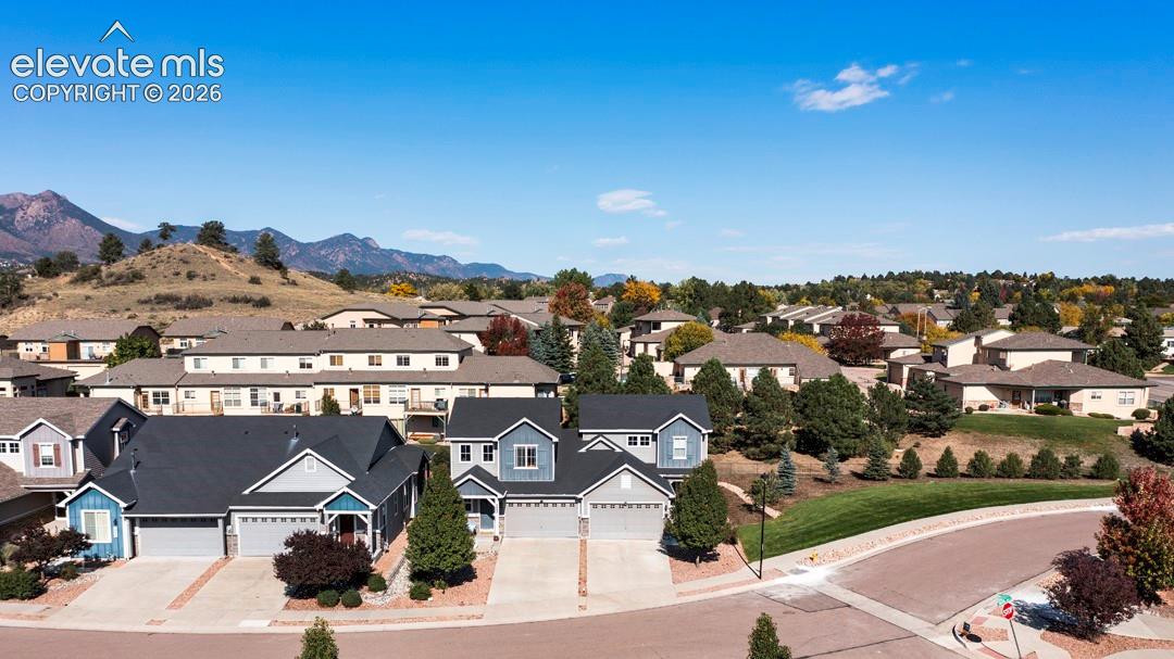 Residential neighborhood featuring varied architectural styles, paved streets, and abundant mature trees