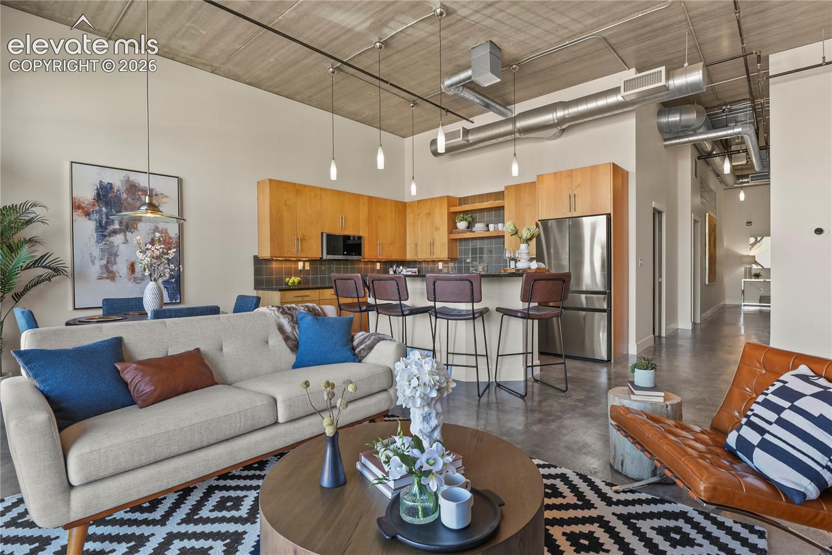Living, dining and kitchen flow seamlessly 