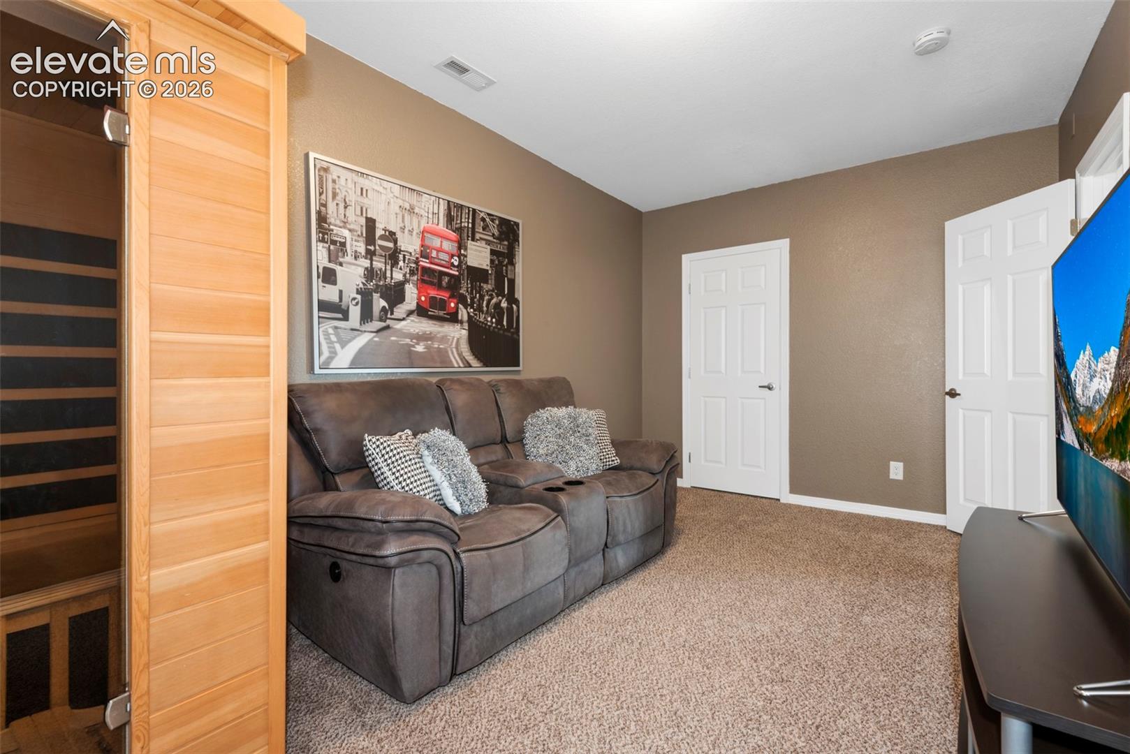 Basement Bedroom with Walk-in Closet and Duel Person Sauna