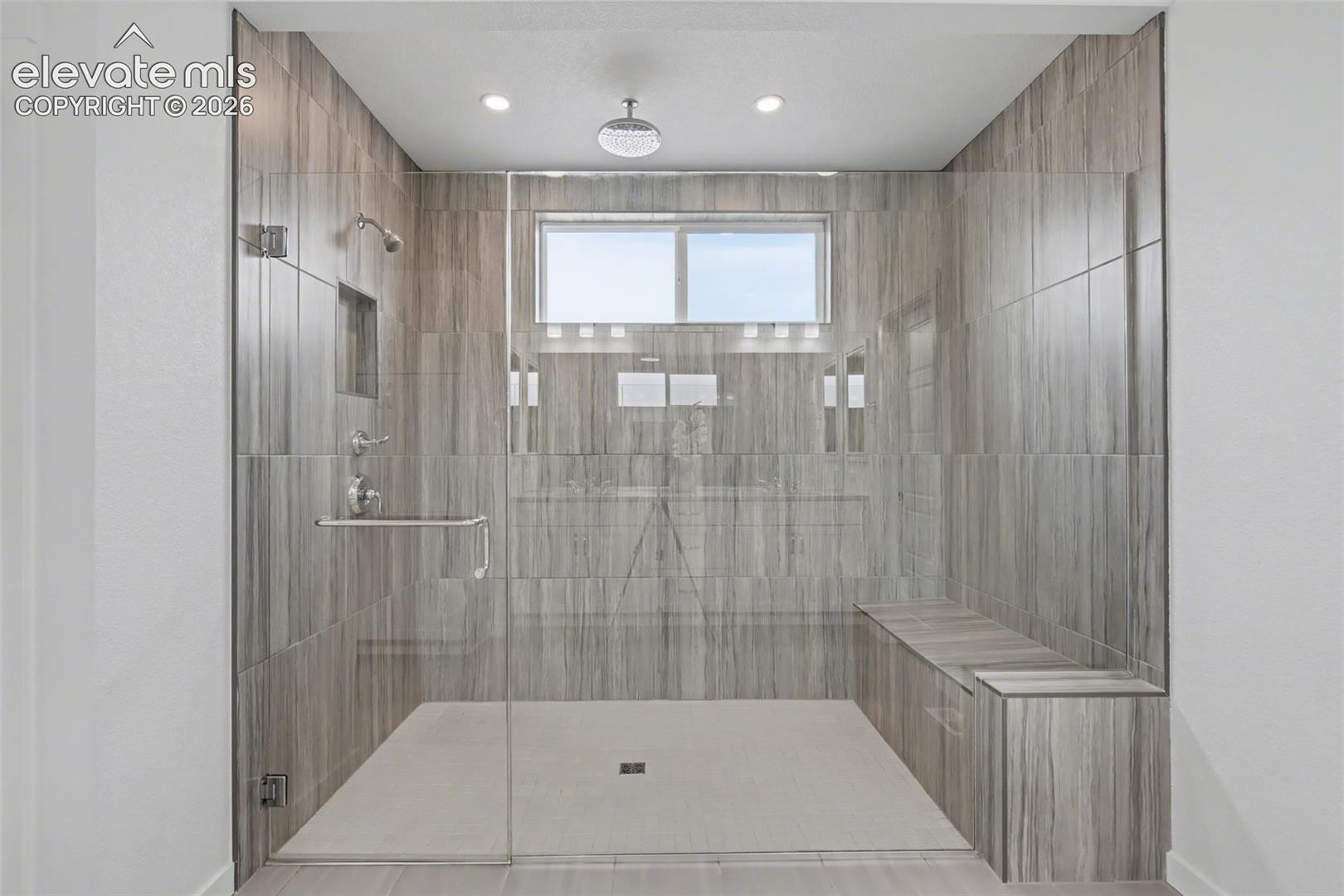 Bathroom with a shower stall