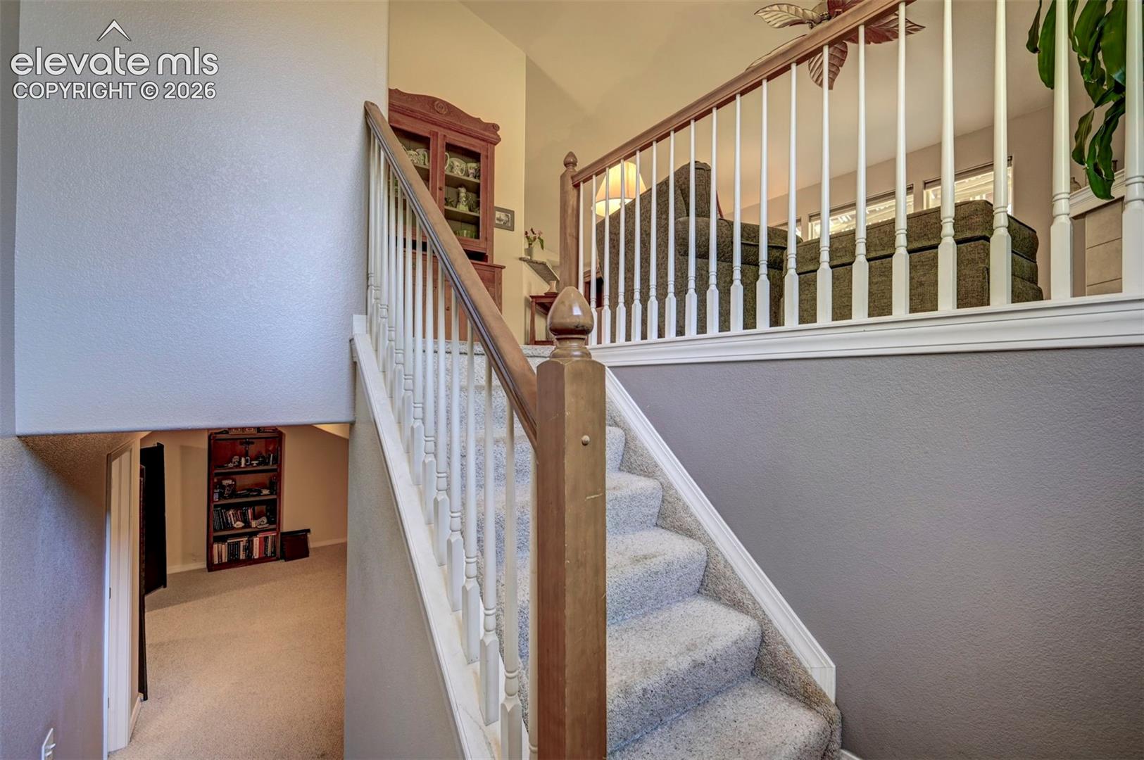 Stairway from Main Level to Lower Living area