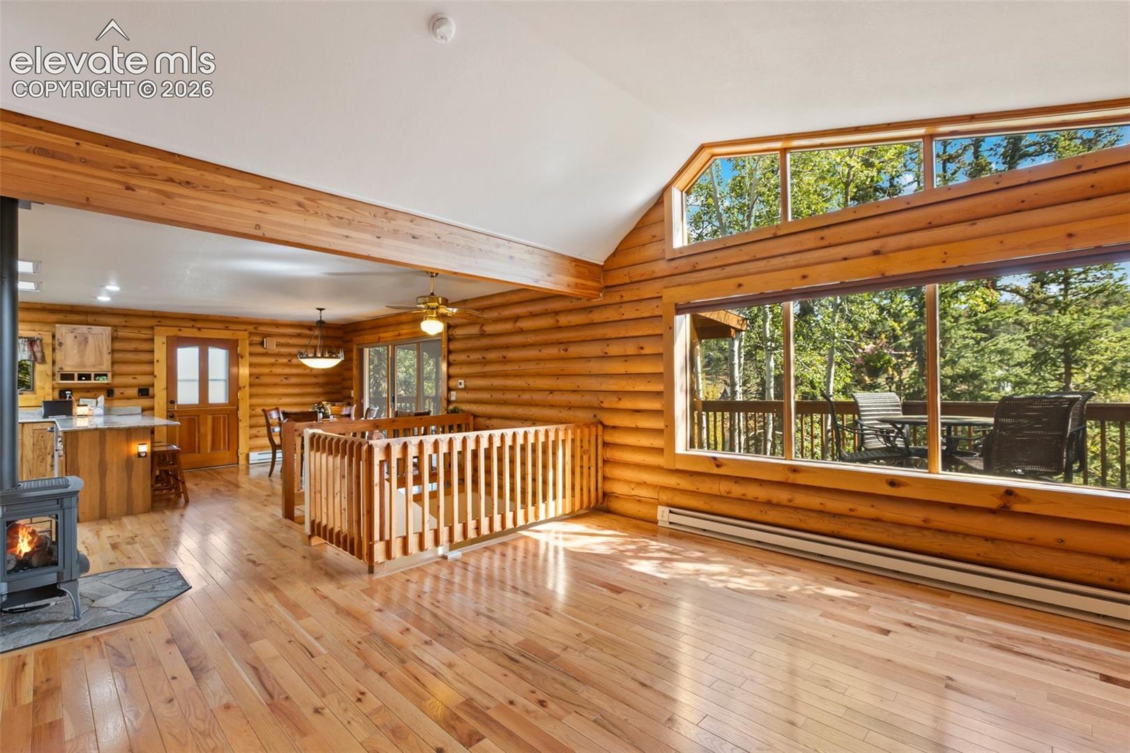 Family room and dining room.  