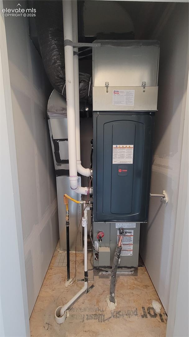 Utility closet on upper level with 96% energy efficient furnace! 