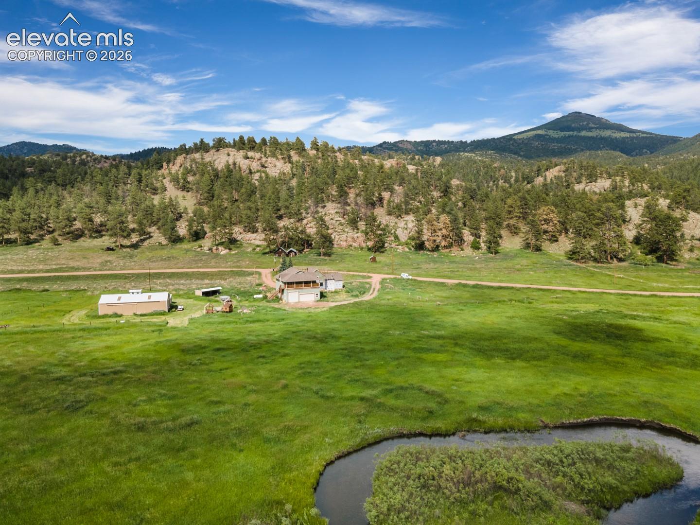 Aerial view, Mountain view, Grassy Lands, Landscape, Water Front