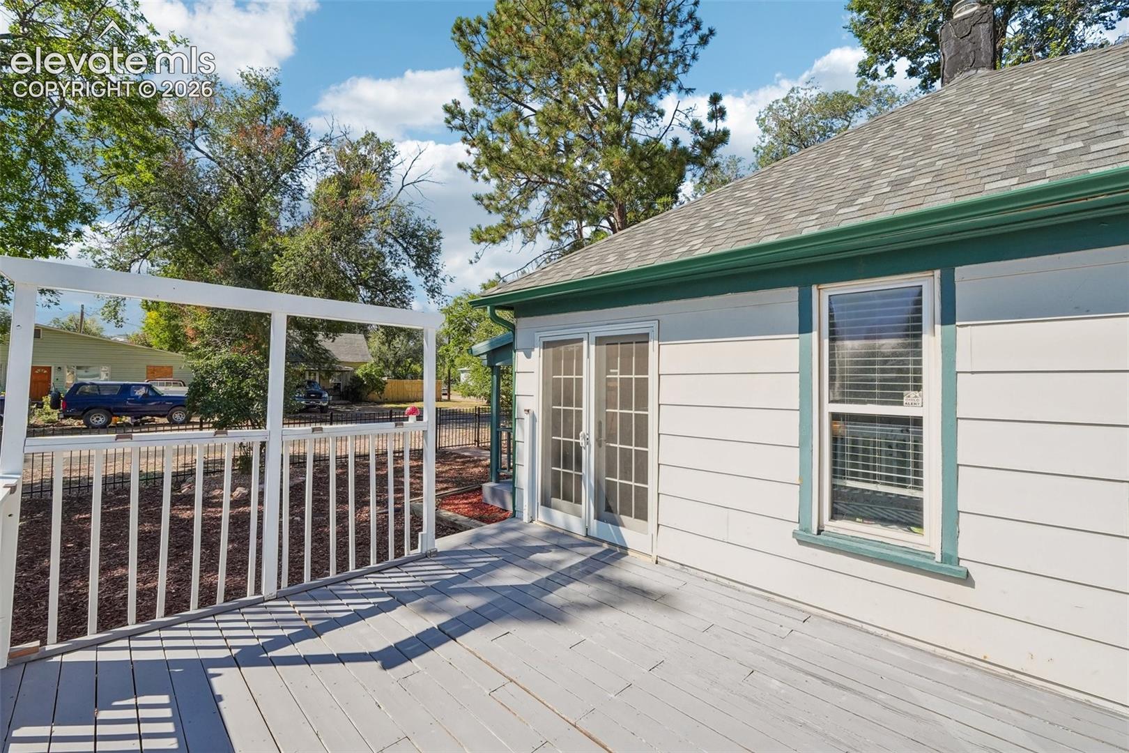 Deck off sunroom 