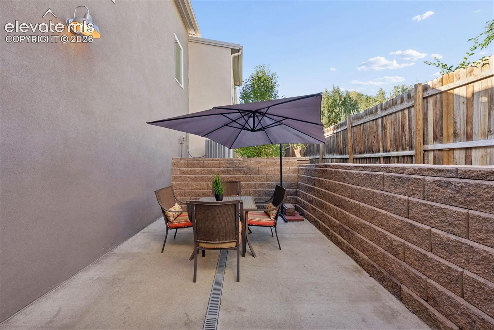 Back patio is private and discreet