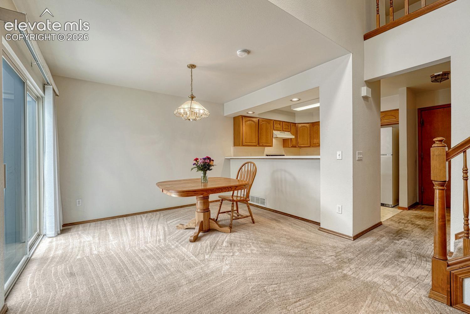 Dining area with pass through to kitchen