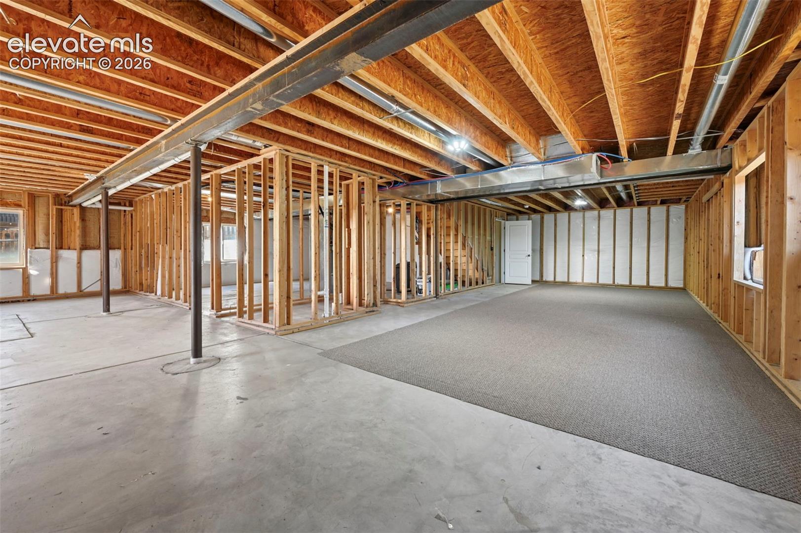 Unfinished basement ready to add to your living space, workshop, home business, etc.
