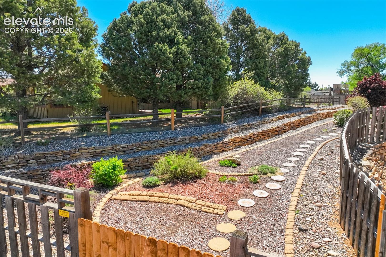 Beautiful plantings in zeriscaped yard.