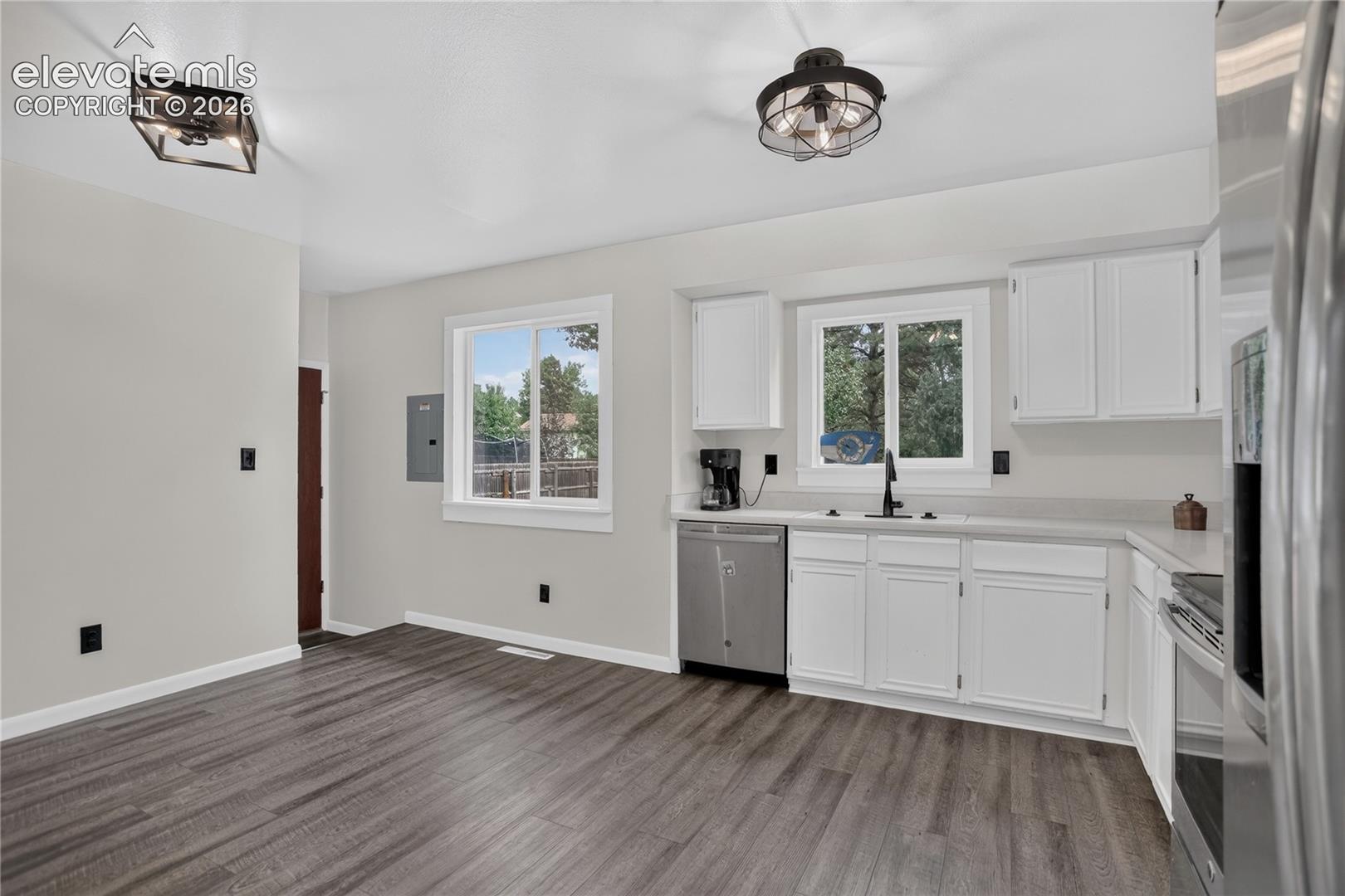 Kitchen with walk-out to backyard