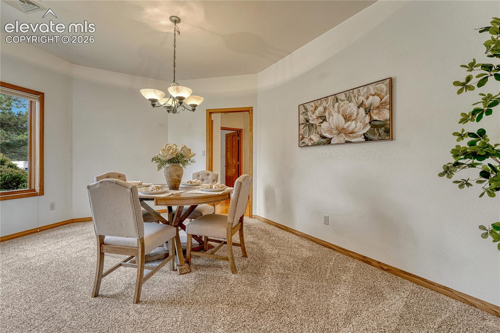 Dining room just off the kitchen.