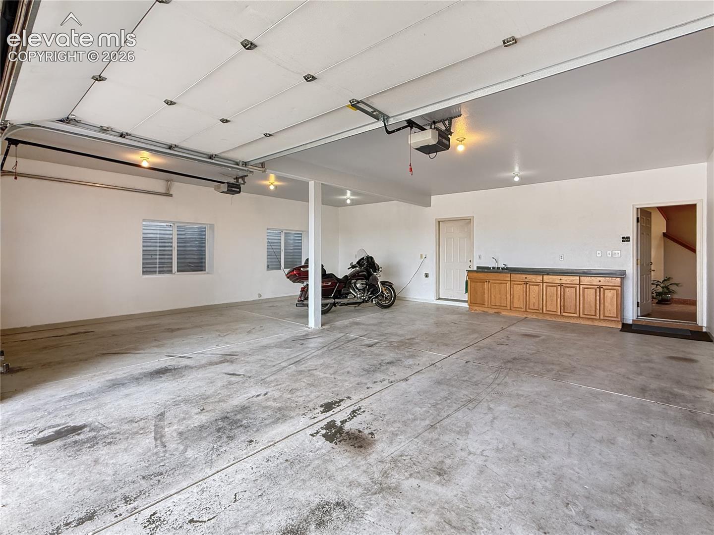 3 car attached garage