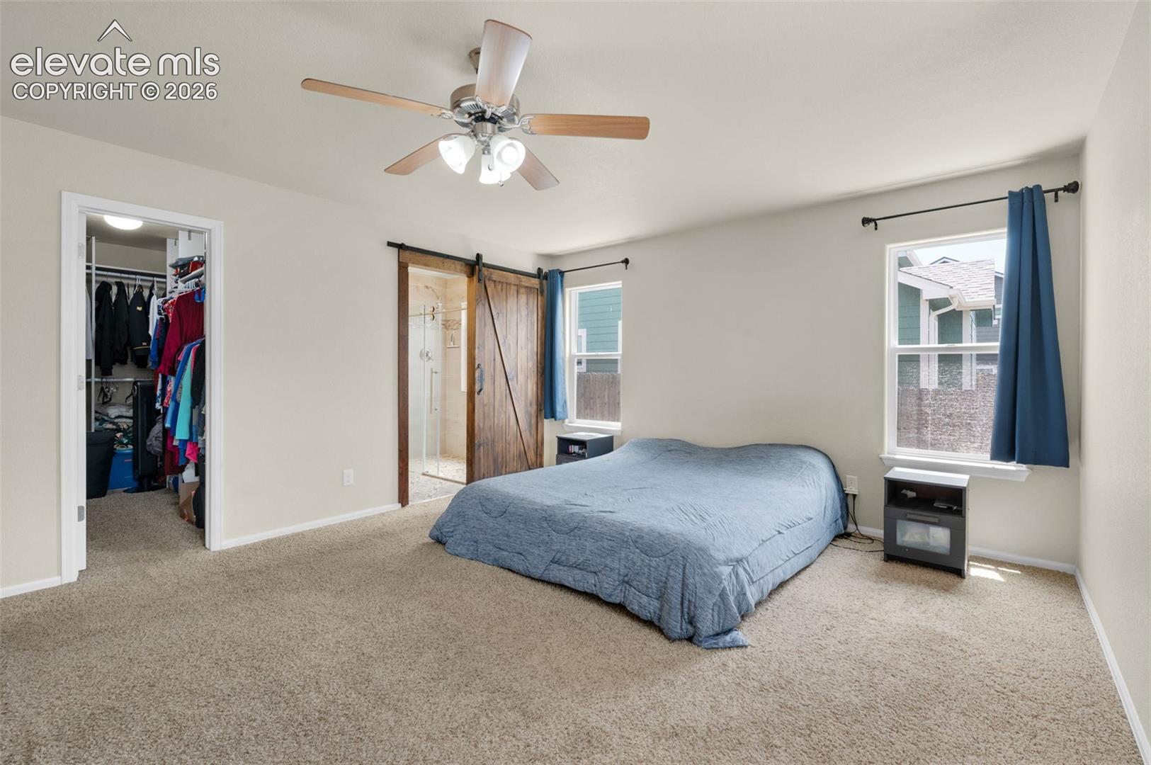 Main level Primary Bedroom with large Walk in Closet