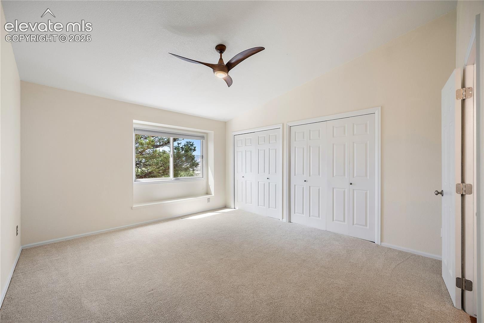 Upstairs bedroom with double closet and attached jack n jill bath. 