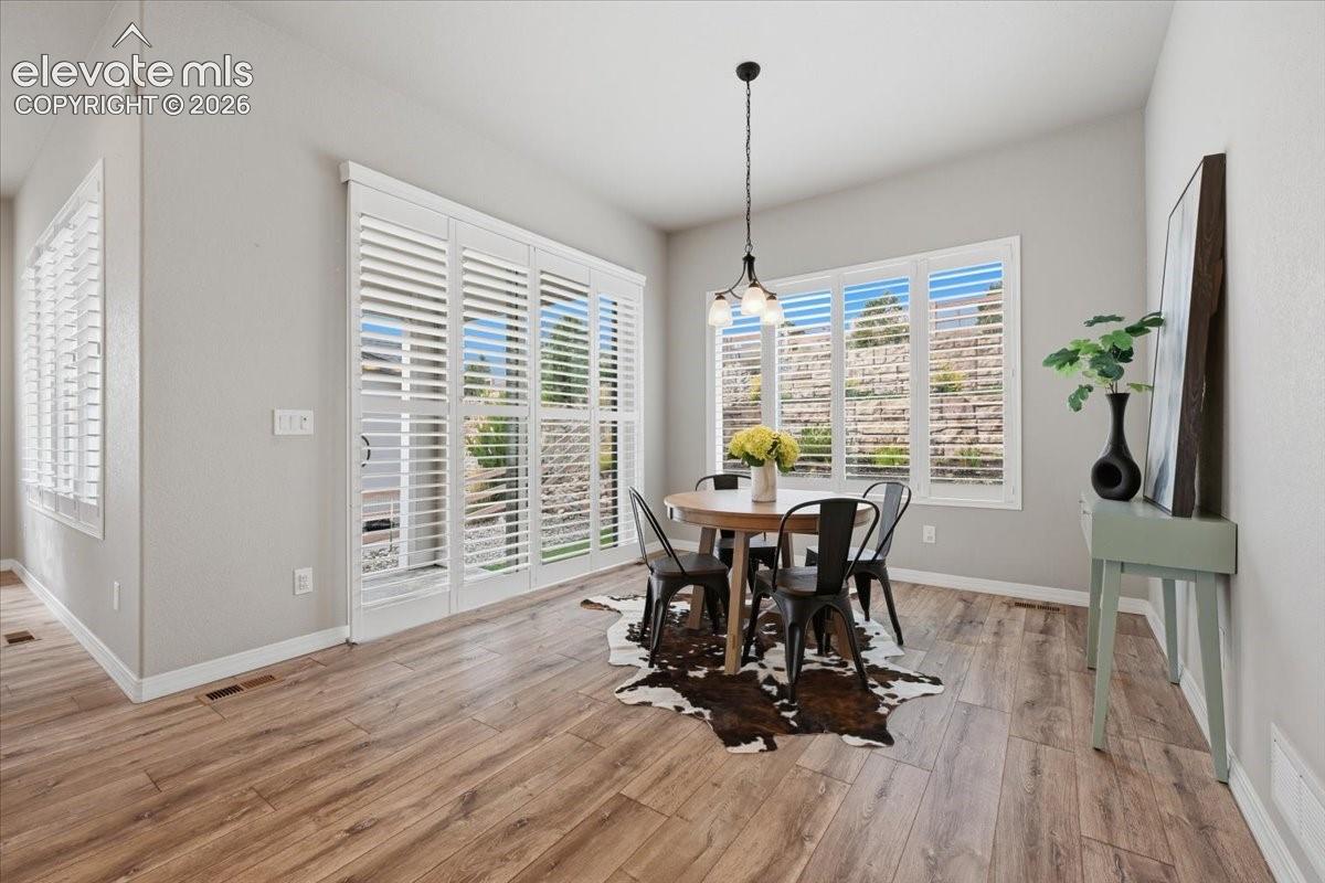 Spacious kitchen eat in area with walk out to the covered patio!