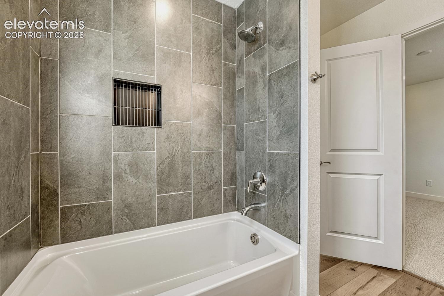 Shower tub with tile surround