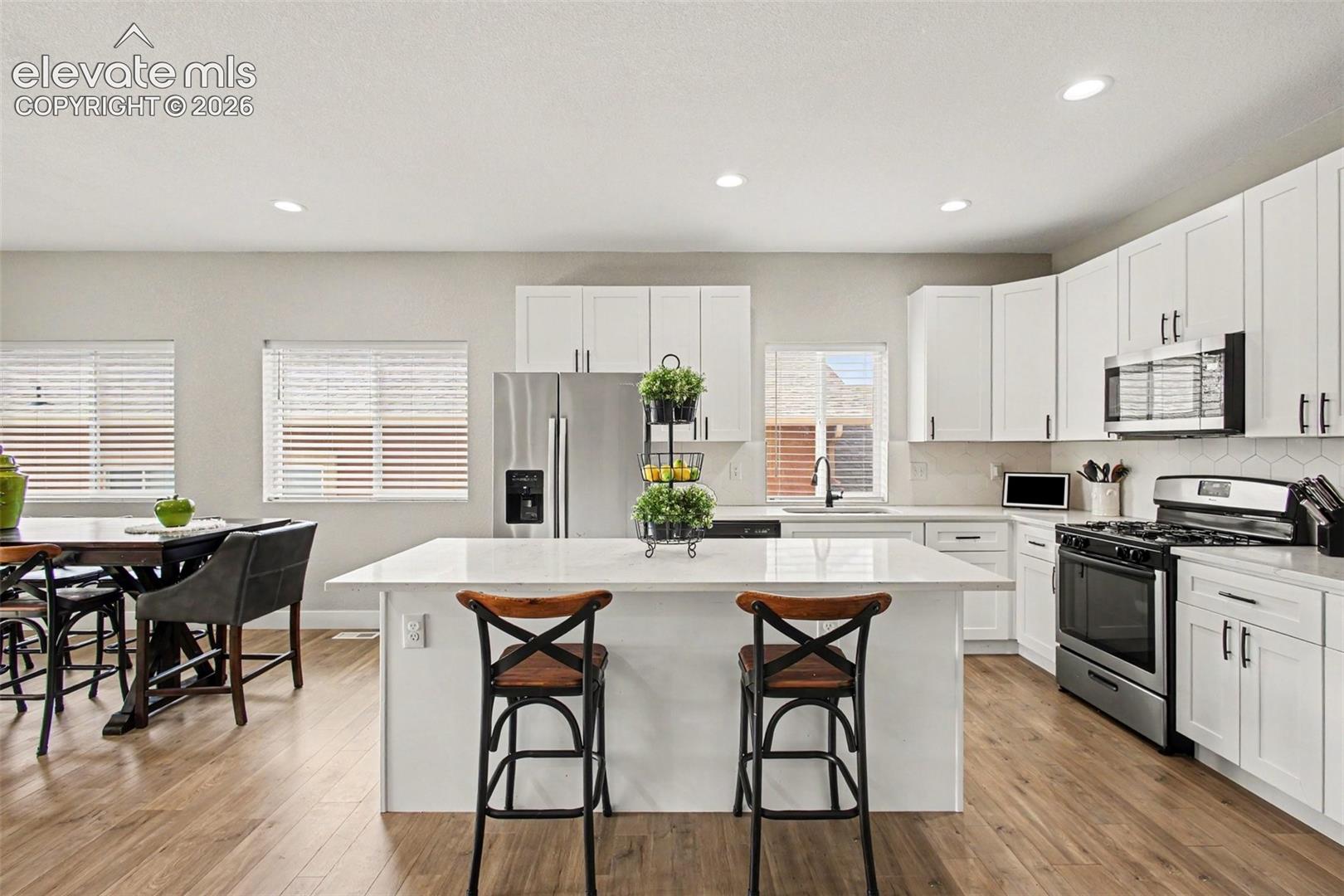 Huge center island with counter seating