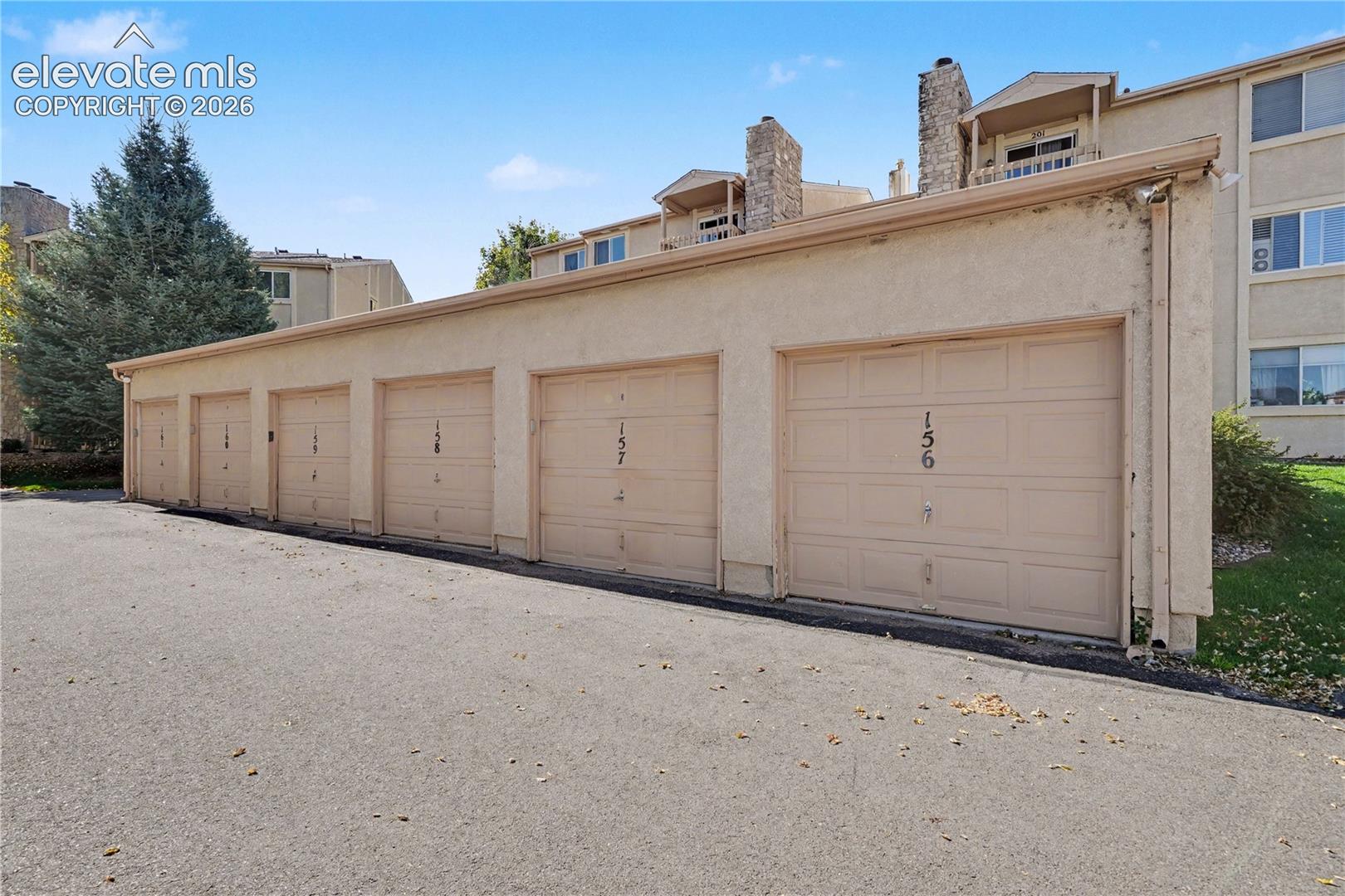 Row of detached garages