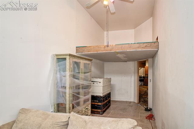 Loft storage in front room