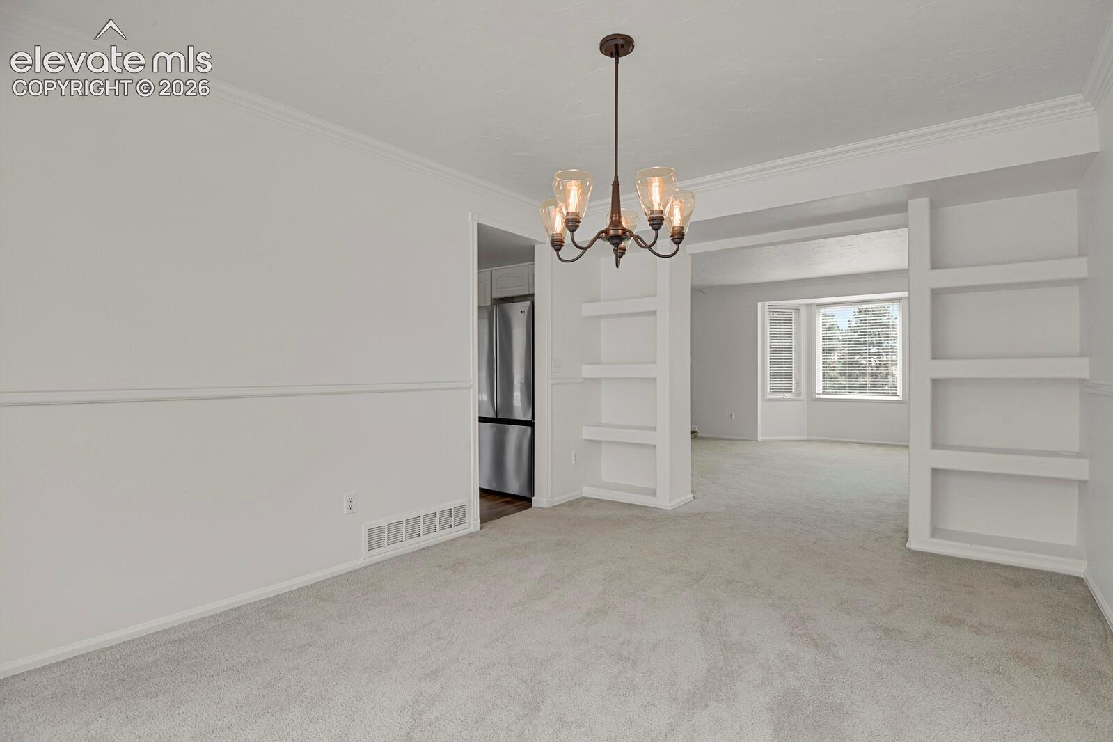 Built-ins for decor, dishes, or photos