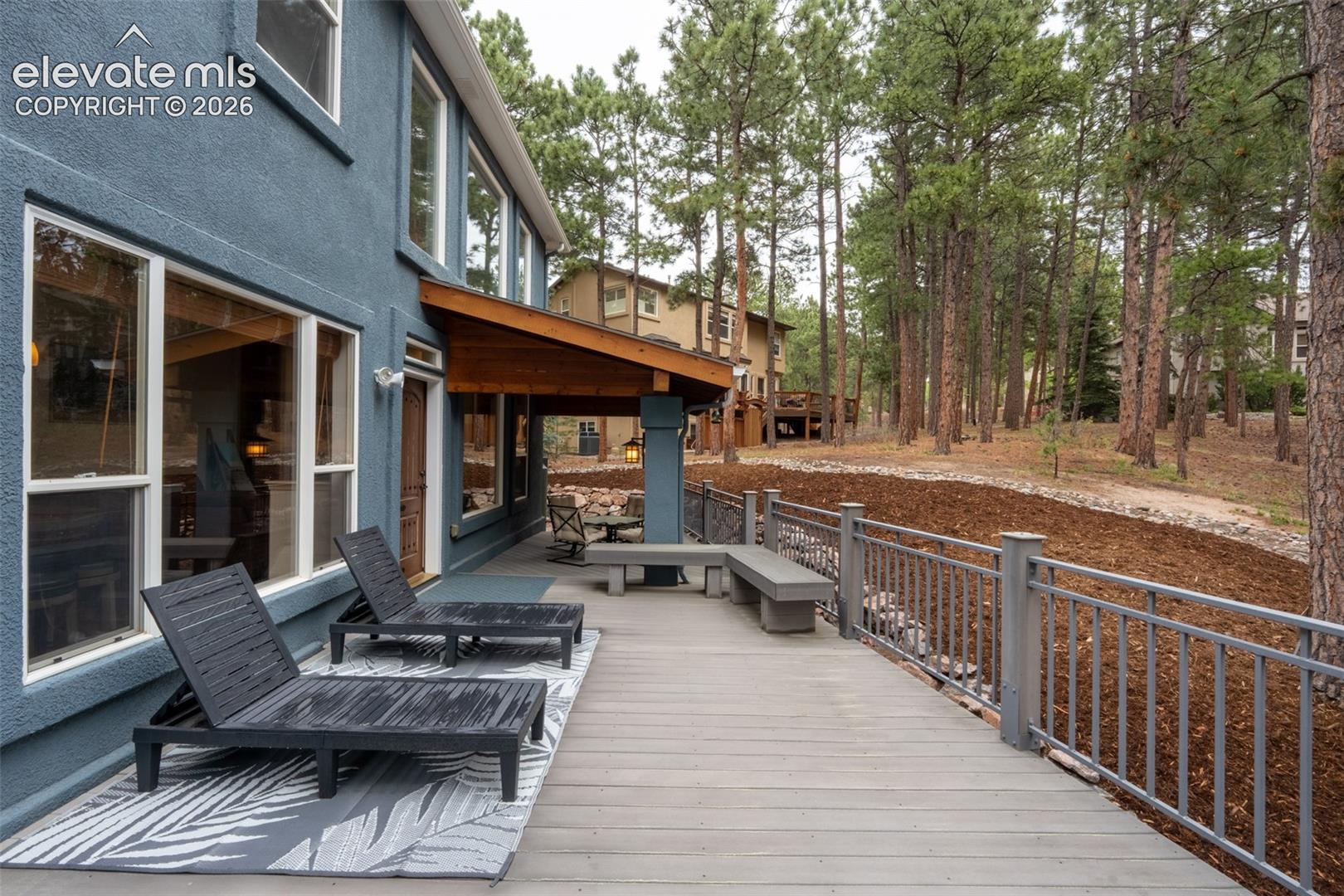 Back deck off living room walk out - half covered/ half uncovered