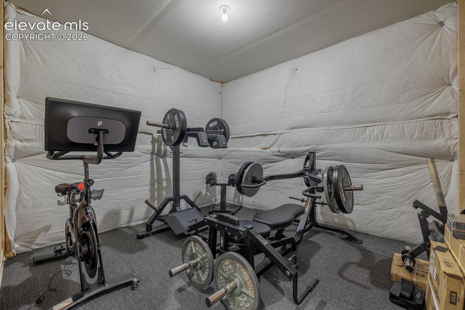 unfinshed room used as exercise