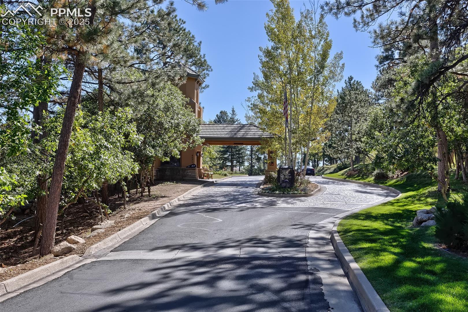 Gated entrance to the community