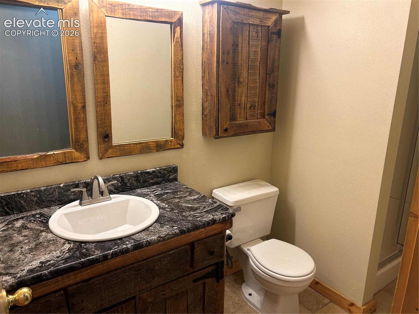 Basement bathroom with shower.