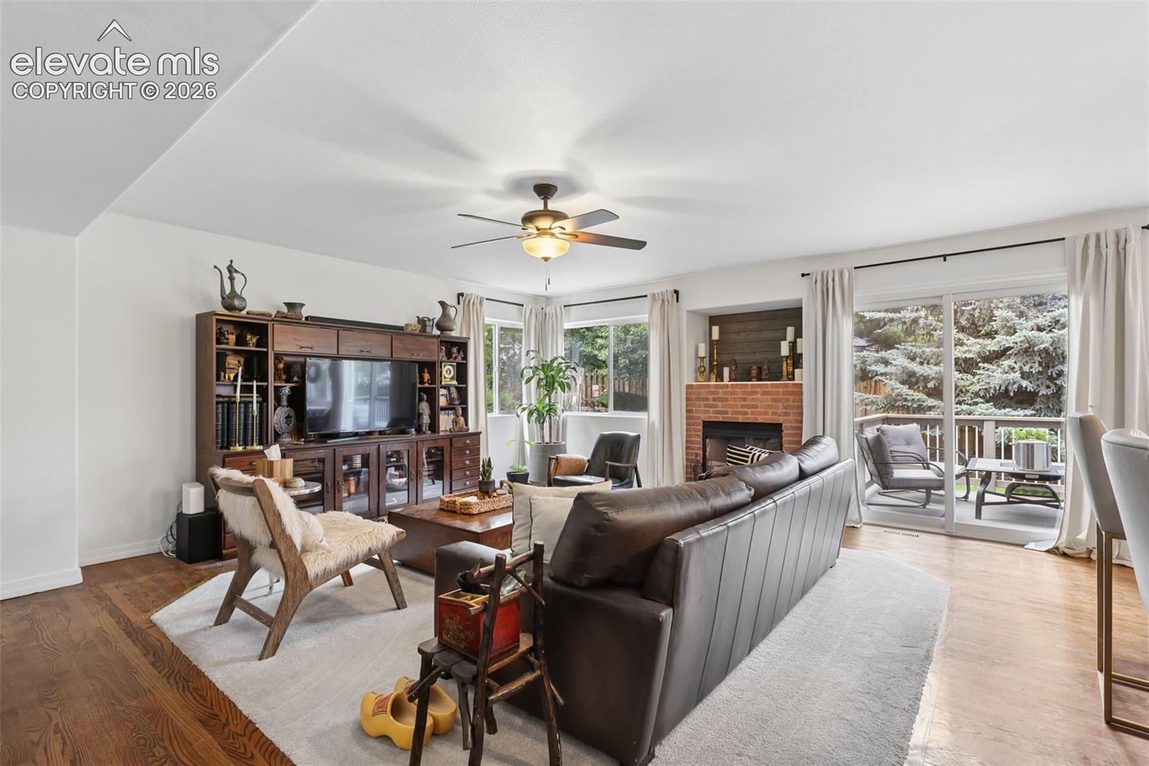 family room with lots of light and walk out to rear deck and back yard