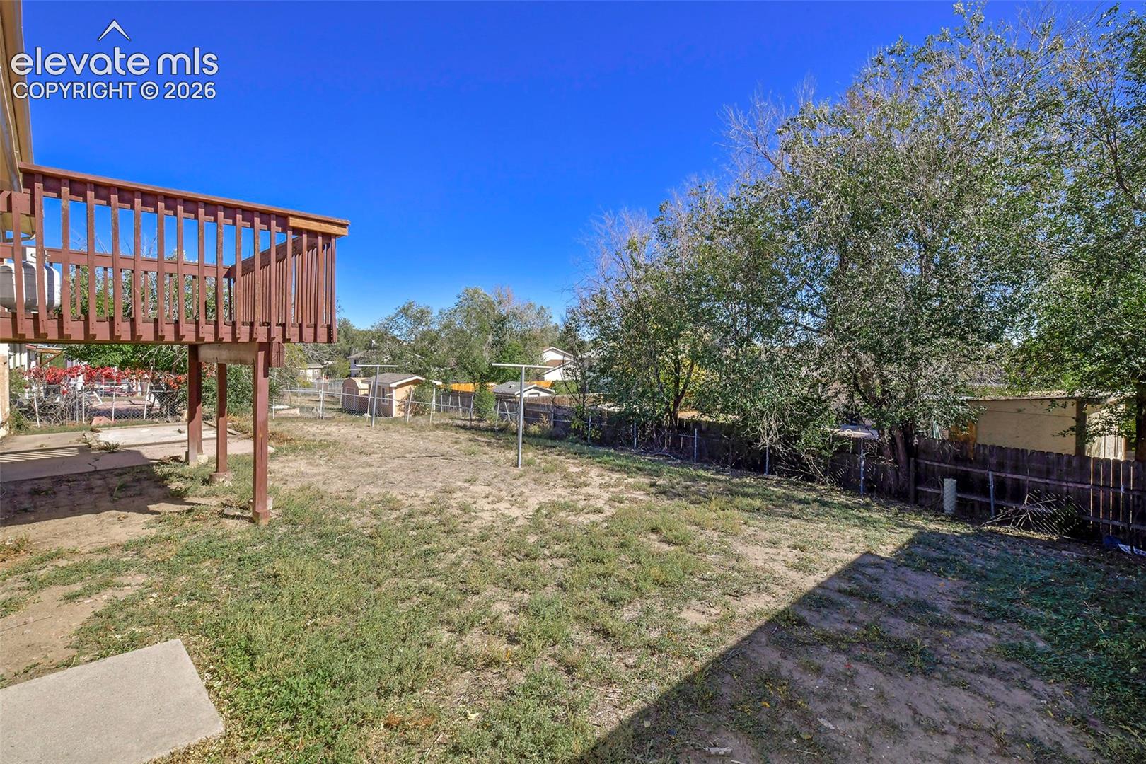 Backyard mostly fenced 