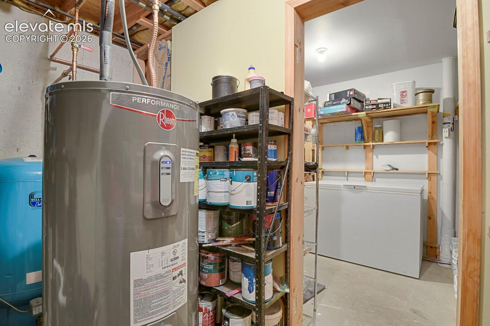 Lower level utility room with additional storage