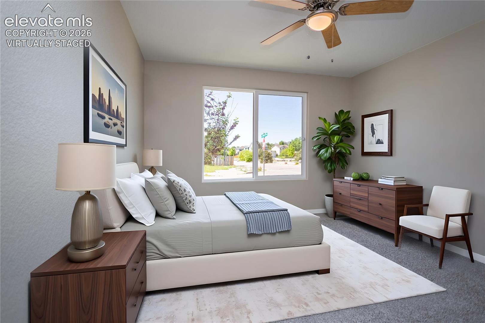 Virtually Staged Primary Bedroom - make it your private sanctuary!