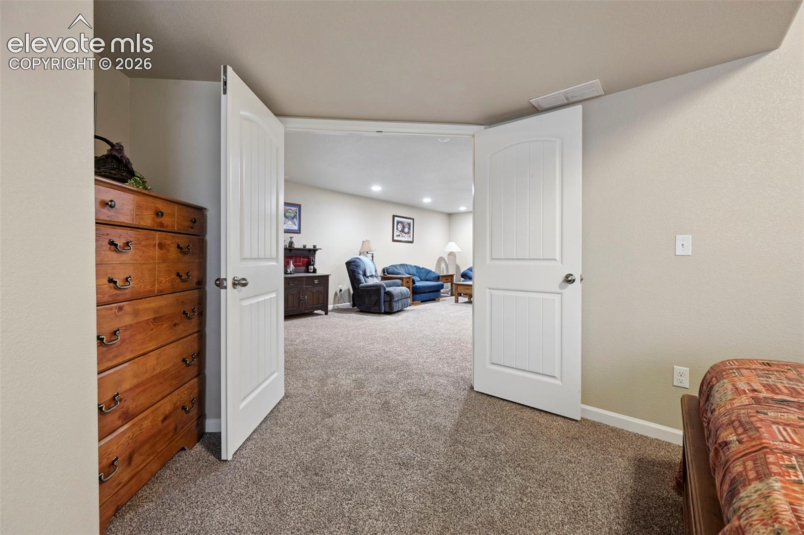Basement Bedroom 1 with double doors