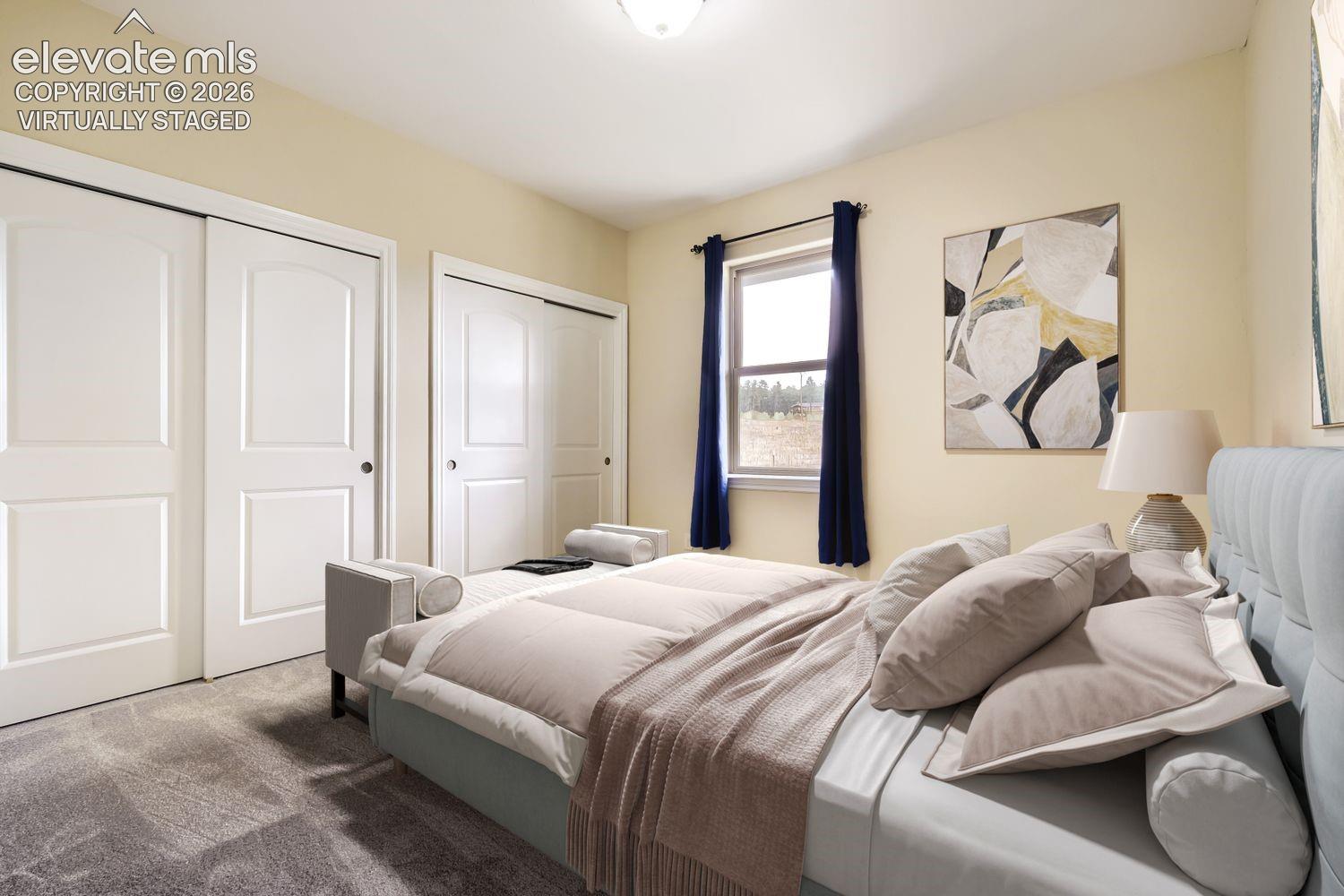 virtually staged - second main floor bedroom.