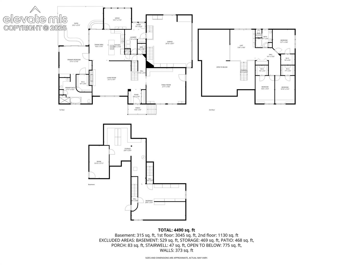 ALL LEVELS FLOOR PLANS