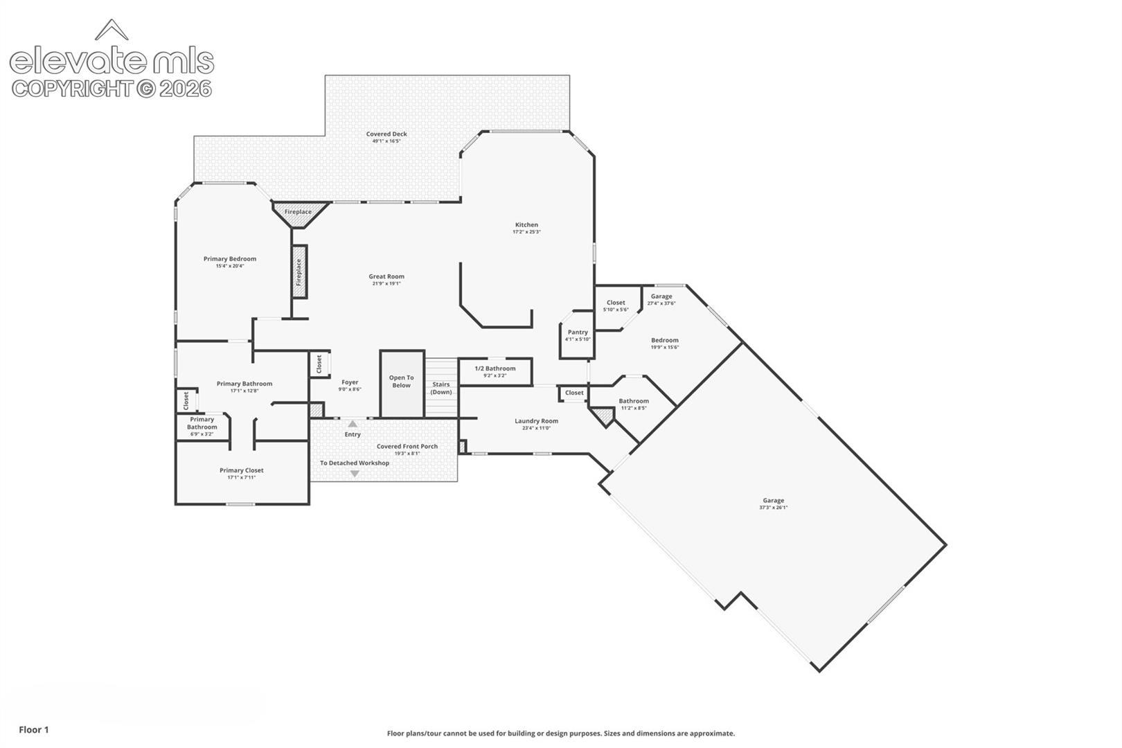 Main level floor plan