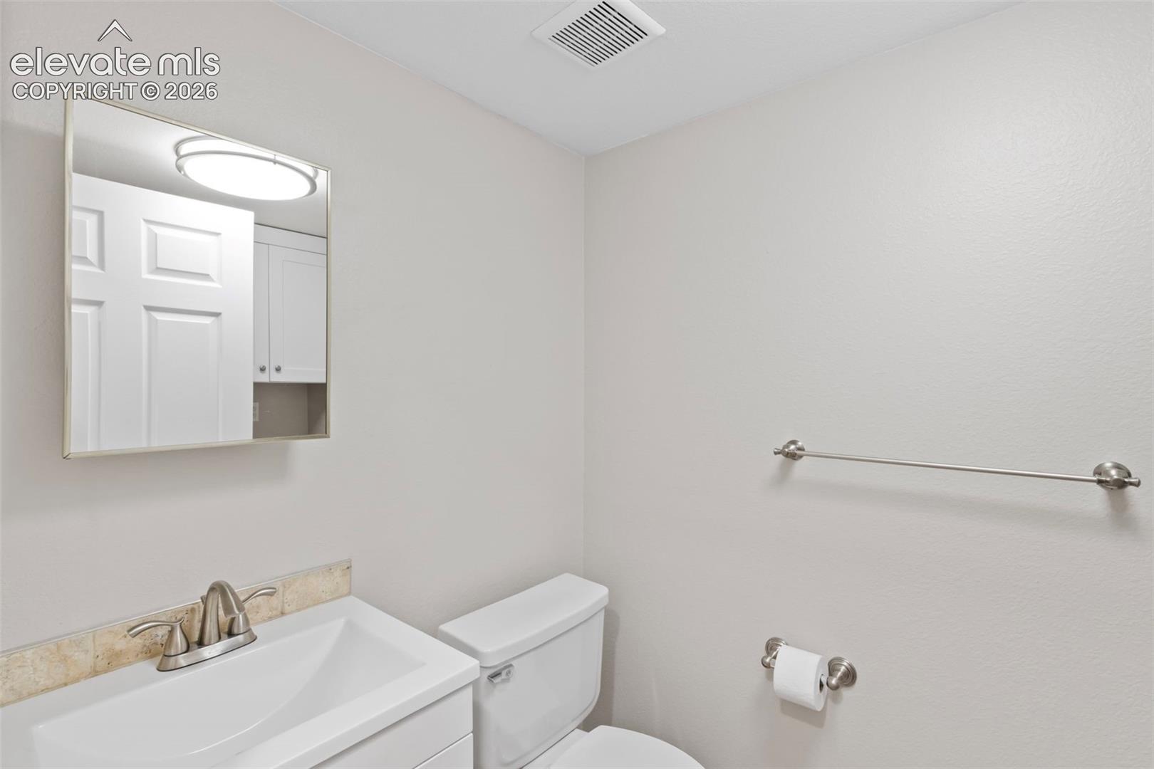 Conveniently located main-level powder room