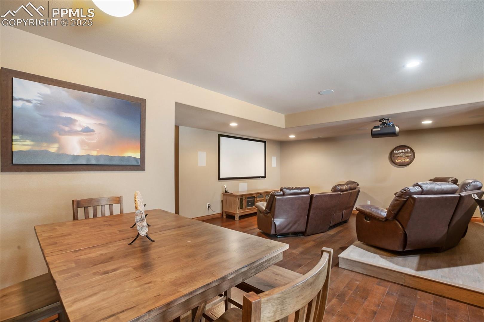 Dining area in Media room in lower level 