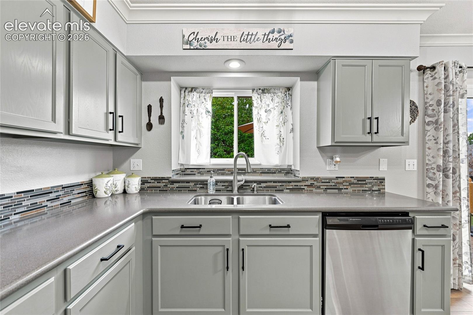 Kitchen sink with a window