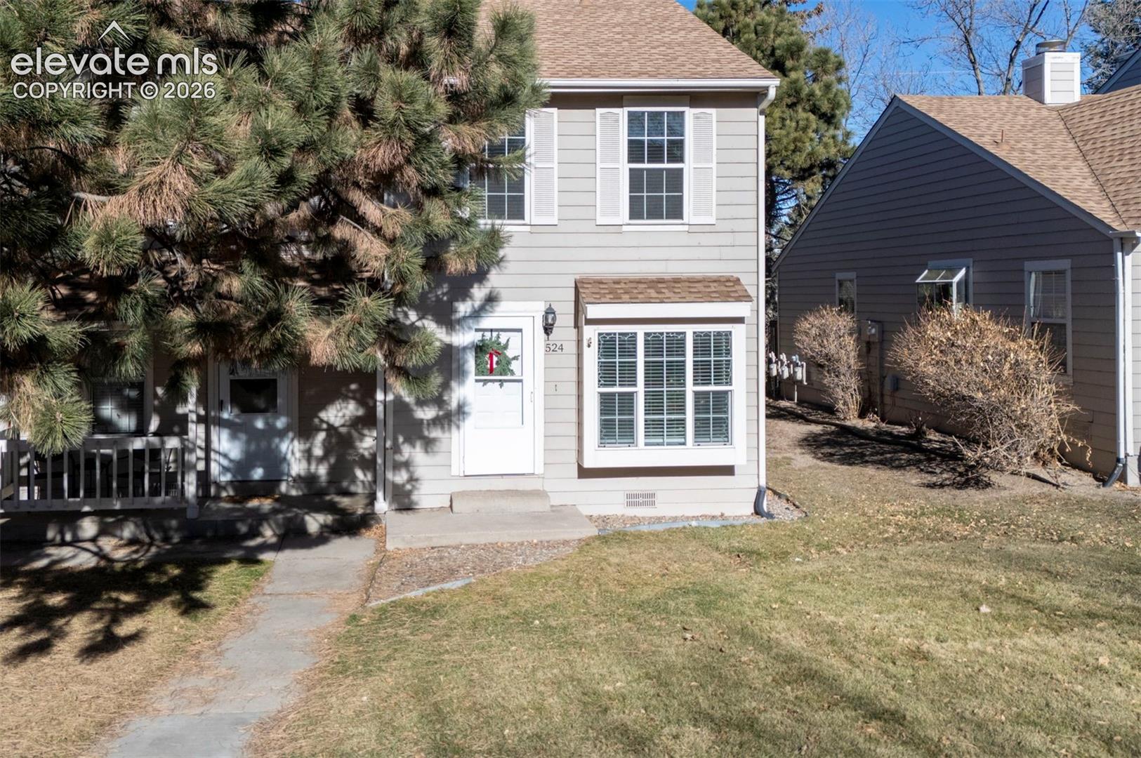 Front view of the end unit townhome.